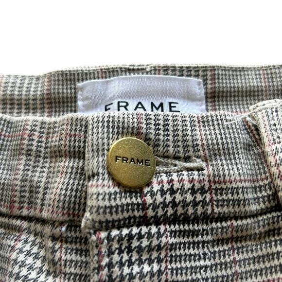 Frame Pants Womens Size 26 Le Crop Mini Boot Glen Plaid Gray - Picture 6 of 15